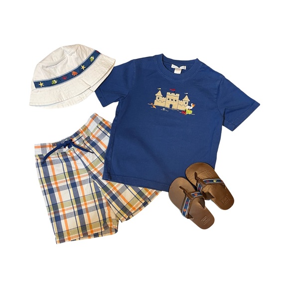 Janie and Jack School of Fish Flip Flops Sandals 9 - Picture 2 of 3